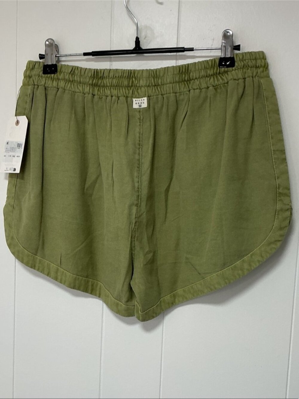 Olive Drawstring Athletic Shorts - Picture 2 of 2
